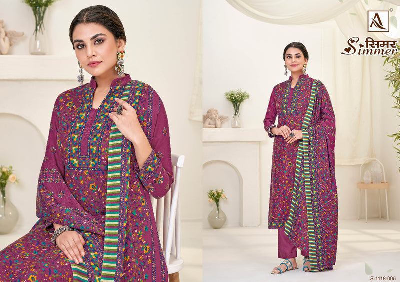 Alok Suit Simmer Pashmina With Fancy Work Stylish Designer Casual Wear Salwar Kameez