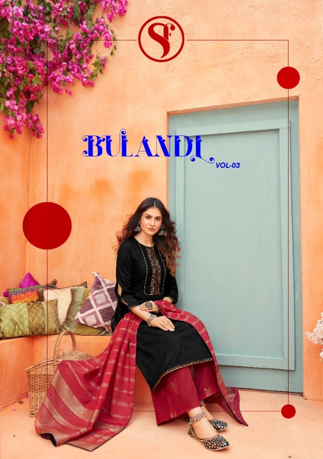 Sweety Fashion Bulandi Vol 3  With Work Salwar Suits In Jamcord
