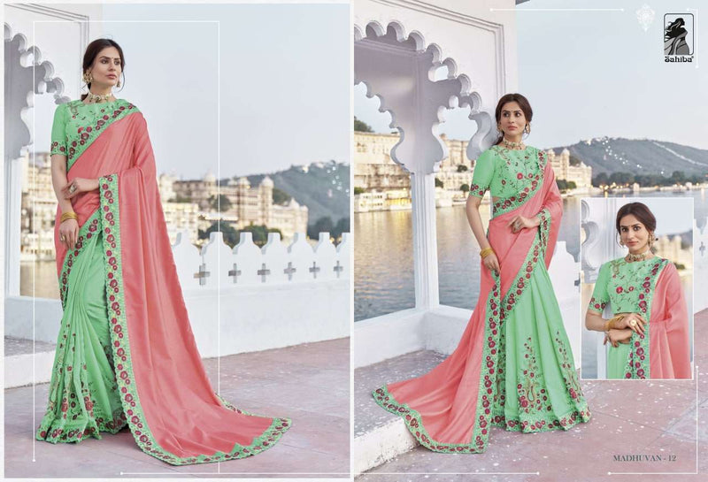 Sahiba Madhuvan Fancy Designer Partywear Sarees Collection