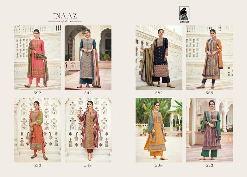 Sahiba Naaz Maslin Silk Digital Print Handwork Designer Salwar Kameez