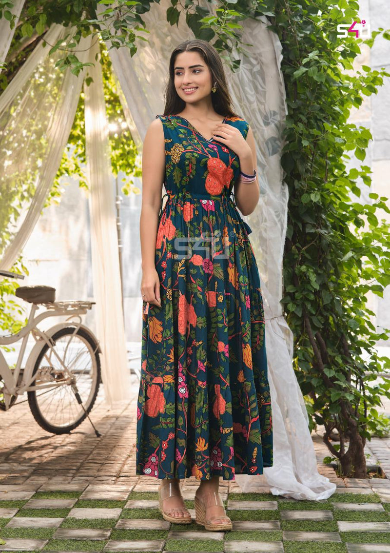 S4u Shivali Weekend Passion Rayon With Beautiful Floral Printed Work Stylish Designer Party Wear Fancy Kurti