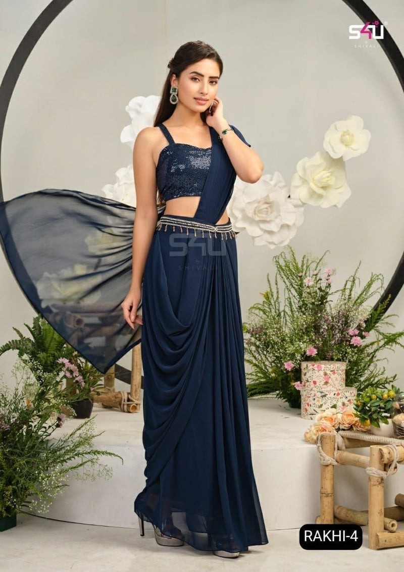 S4u Shivali Rakhi 4 Fancy Stylish Designer Party Wear Casual Look Modern Saree
