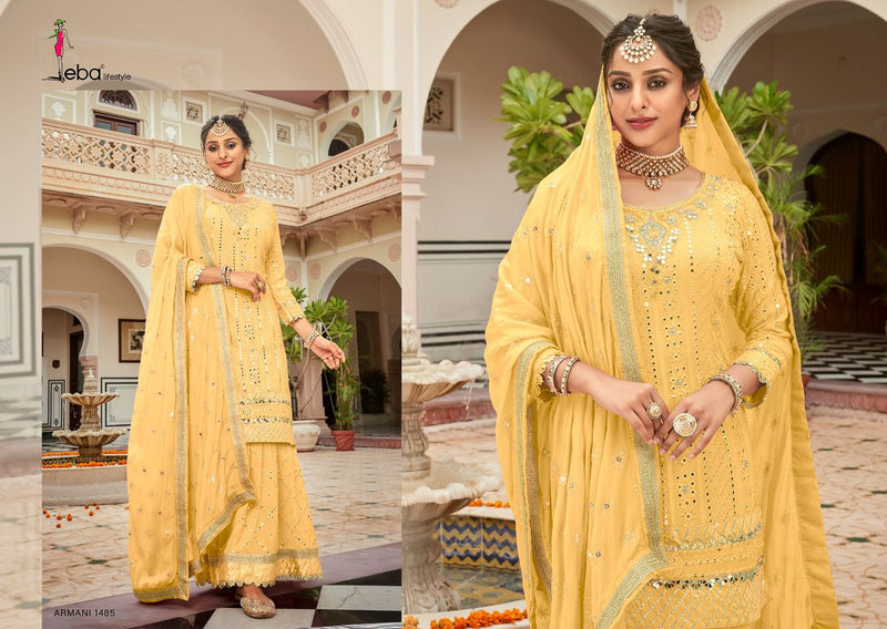 Eba Lifestyle Armani Vol 3 Georgette With Heavy Embroidery Work Wedding Wear Salwar Kameez