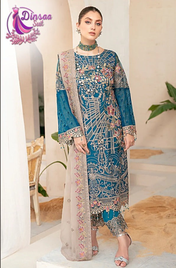 Dinsaa Suit Dno 163 Georgette With Heavy Embroidery Work Stylish Designer Party Wear Salwar Kameez