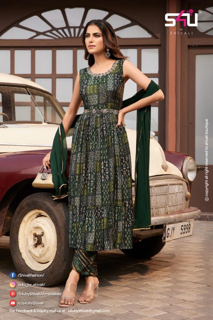 S4u Shivali Shyra Modal Silk With Beautiful Work Stylish Designer Party Wear Attractive Look Fancy Kurti