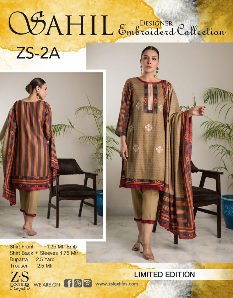 Zs Textile Sahil Lawn Limited Edition 2021 Pure Lawn Collection Salwar Kameez