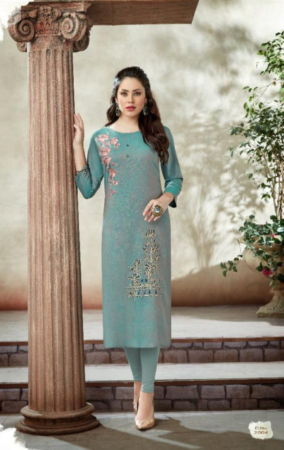 Sweety Fashion Fly Kurti Collection With Embroidery In Rayon