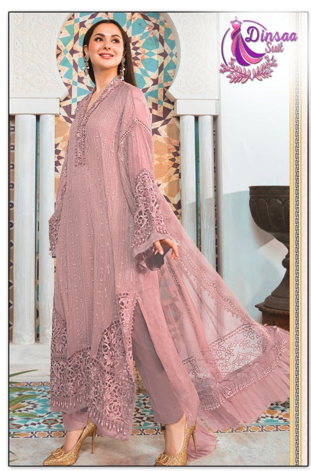 Dinsaa Suit Dno 123 C Georgette With Heavy Embroidery Stylish Designer Pakistani Salwar Suit