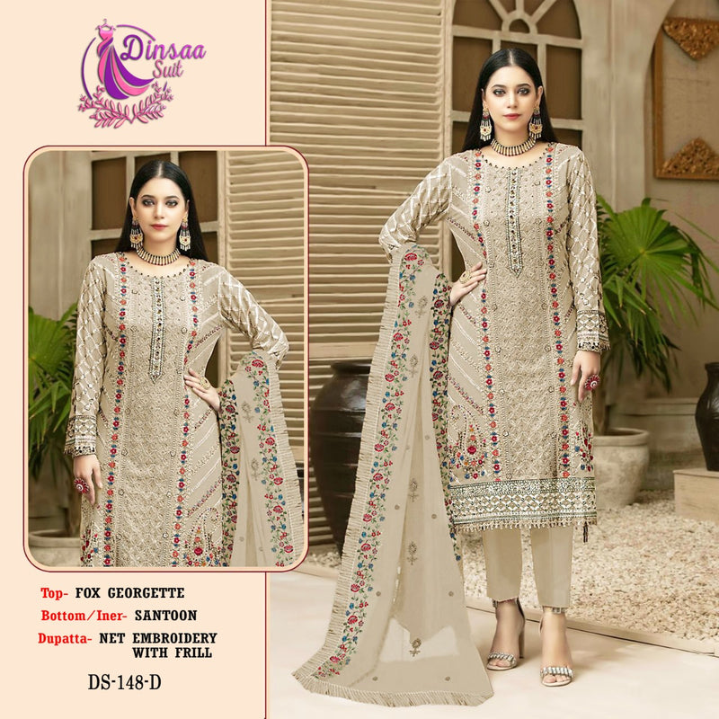 Dinsaa Suit Dno 148 D Georgette With Beautiful Work Stylish Designer Party Wear Salwar Kameez