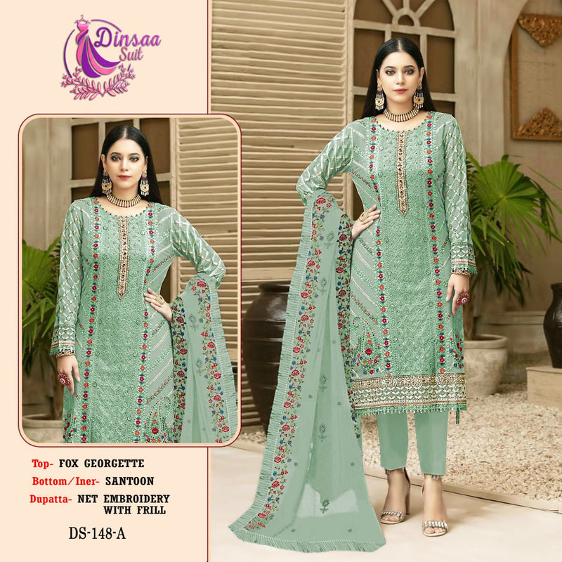 Dinsaa Suit Dno 148 A Georgette With Beautiful Work Stylish Designer Party Wear Salwar Kameez