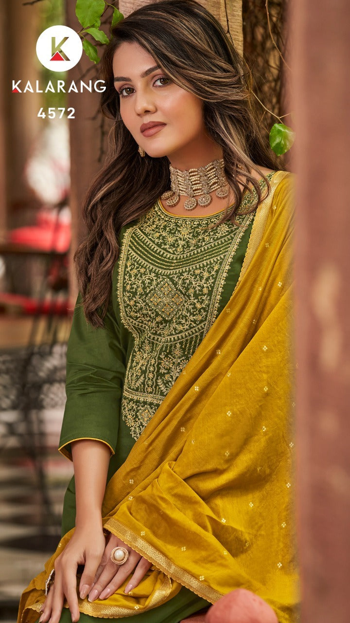 Kalarang Ladli Jam Silk With Heavy Beautiful Work Stylish Designer Festive Wear Salwar Suit