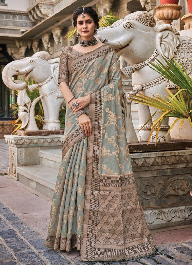 Sangam Prints Alekha Silk Stylish Designer Gorgeous Festival Look Heavy Saree