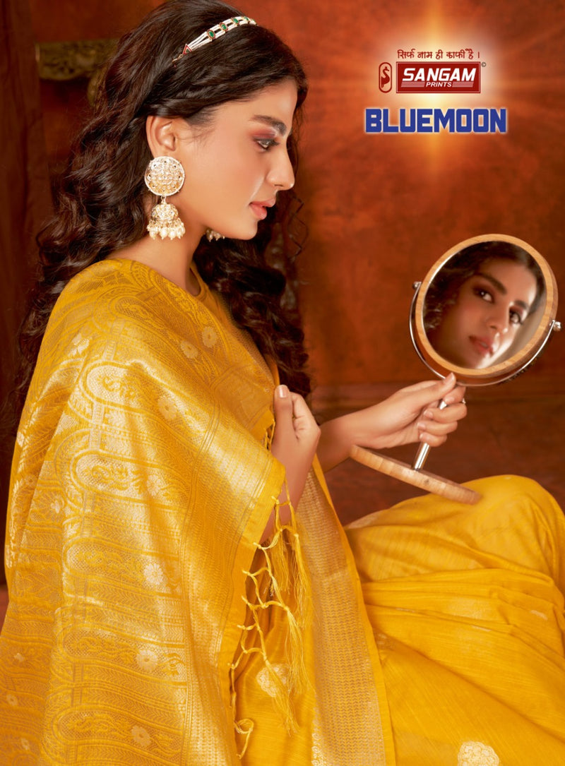Sangam Prints Blue Moon Cotton Stylish Designer Printed Festival Wear Saree