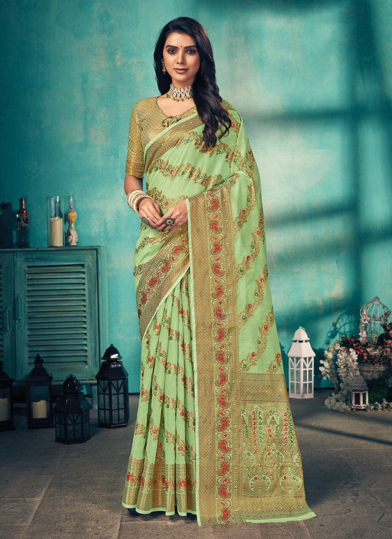 Sangam Prints Rajmahal Cotton Stylish Designer Modern Casual Wear Saree