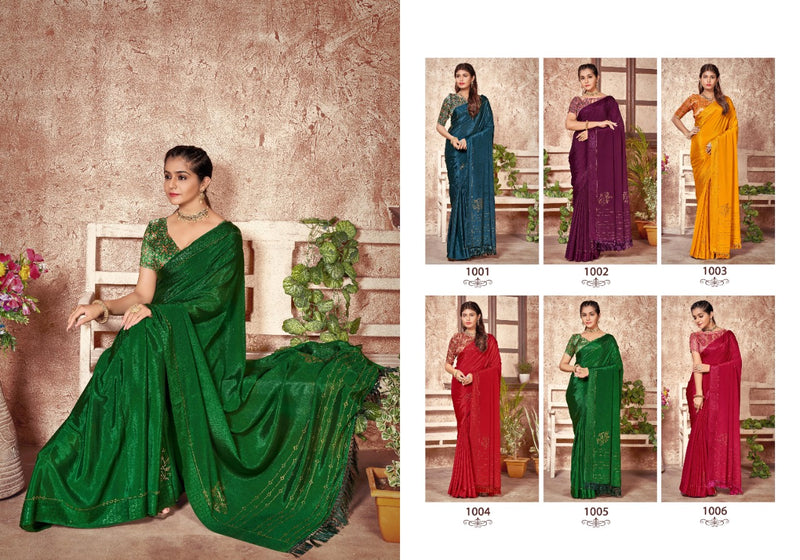 Saroj Mantraa Silk With Swaroviski Work Stylish Designer Party Wear Saree