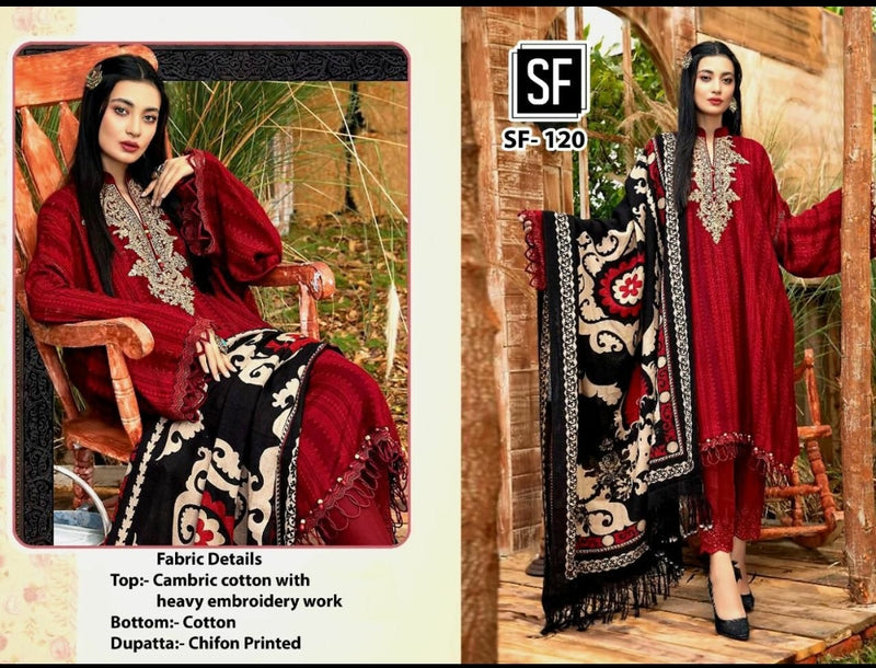 Sf Dno 120 Cambric Cotton Stylish Designer Wear Salwar Kameez