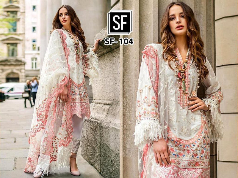 Sf Fashion Dno 104 Net With Heavy Embroidery And Moti Work Stylish Designer Party Wear Salwar Suit