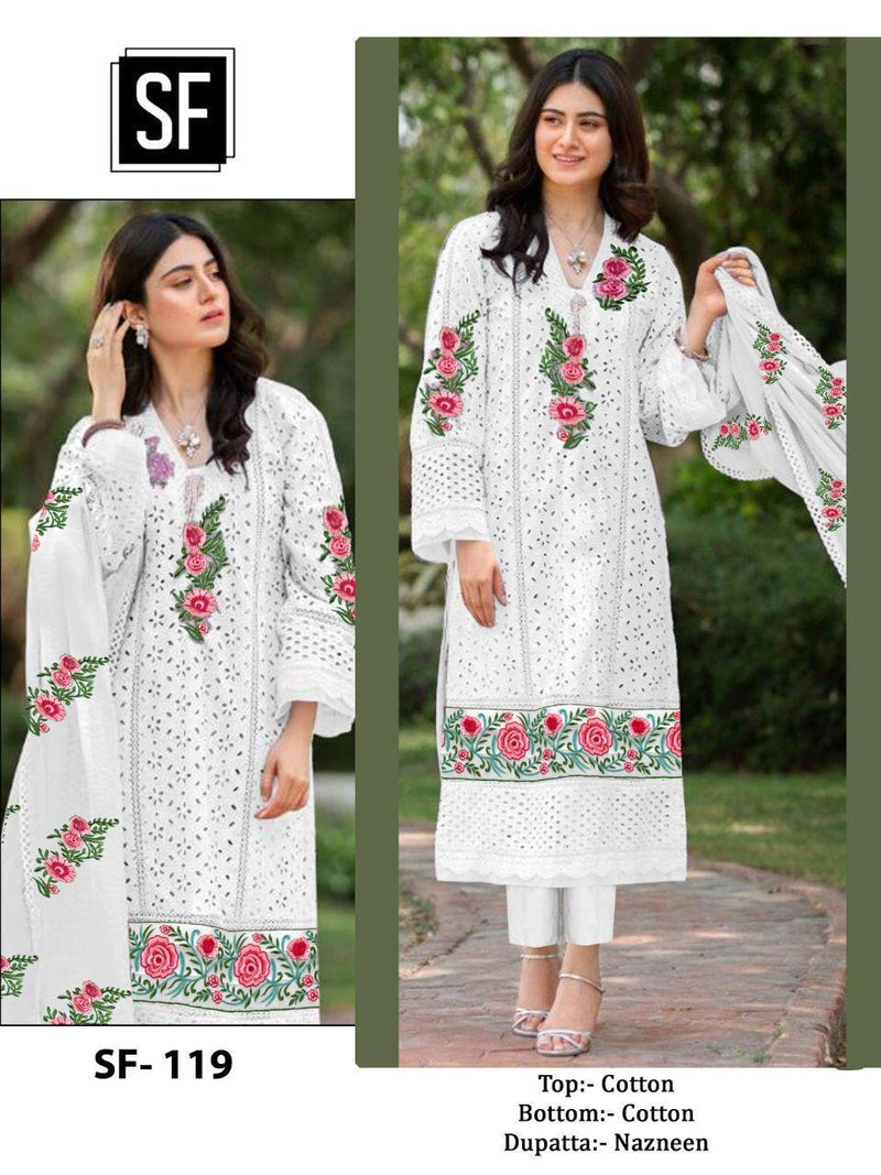 Sf Fashion Dno 119 Cambric Cotton Stylish Designer Casual Wear Salwar Kameez