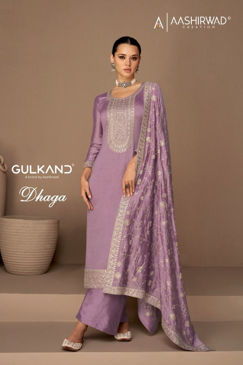 Aashirwad Creation Dhaga Premium Silk With Fancy Designer Work Suits