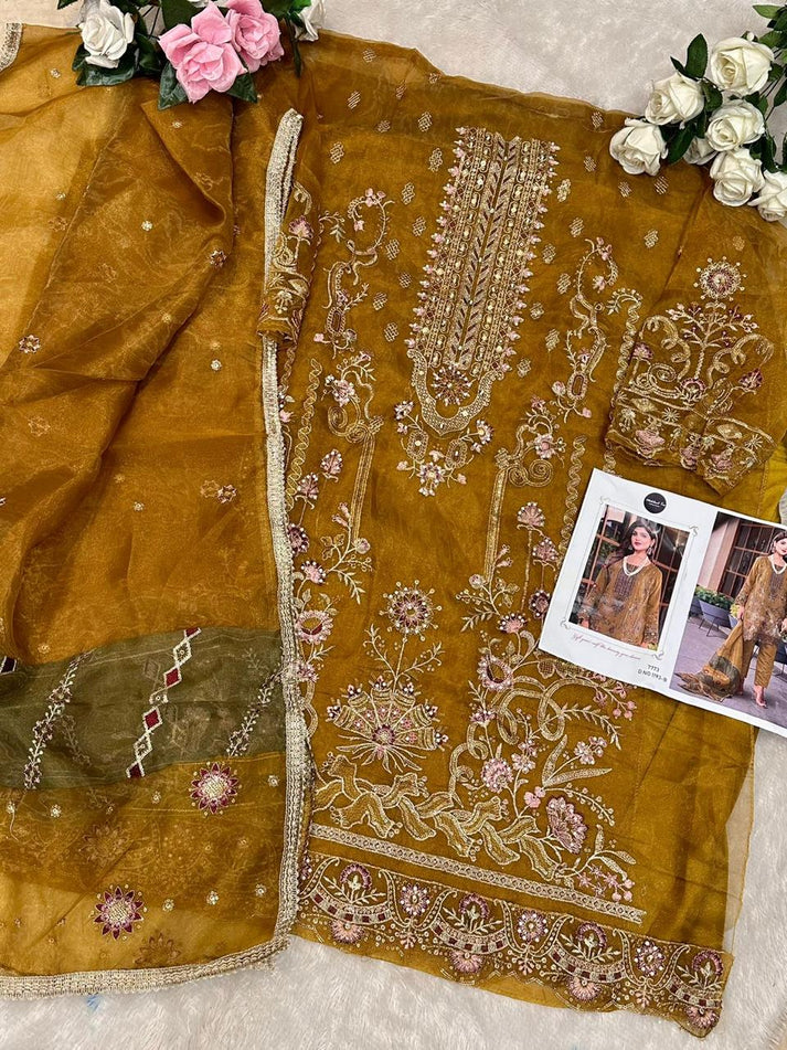 Mehboob Tex 1193 B Organza Heavy Embroidery Work Salwar Kameez