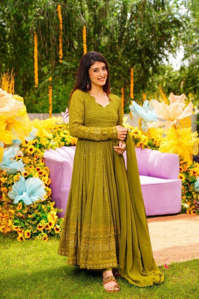 Bp D NO 1353 Georgette With Thred Sequcence Work Fancy Long Anarkali Gown