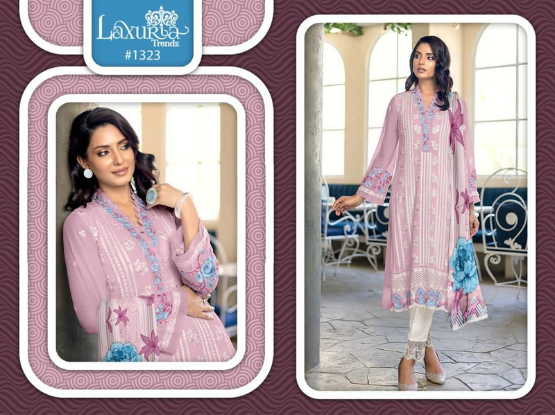 Laxuria Trends Dno 1323 Faux Georgette Embroidered Work Pret Kurti
