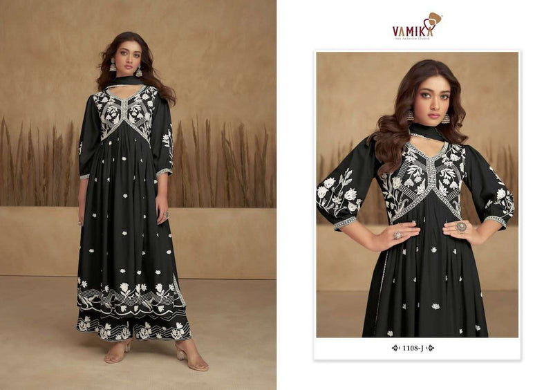 Vamika Aadhira Vol 6 Silver Rayon Lakhnawi Style Kurti With Plazzo