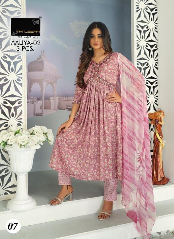 Manjeera Fashion Aaliya Capsul Print Aaliya Work Fancy Kurti Combo