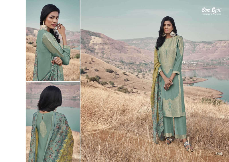 Omtex Aamod Muslin Jacquard Embroidery Designer Salwar Suits