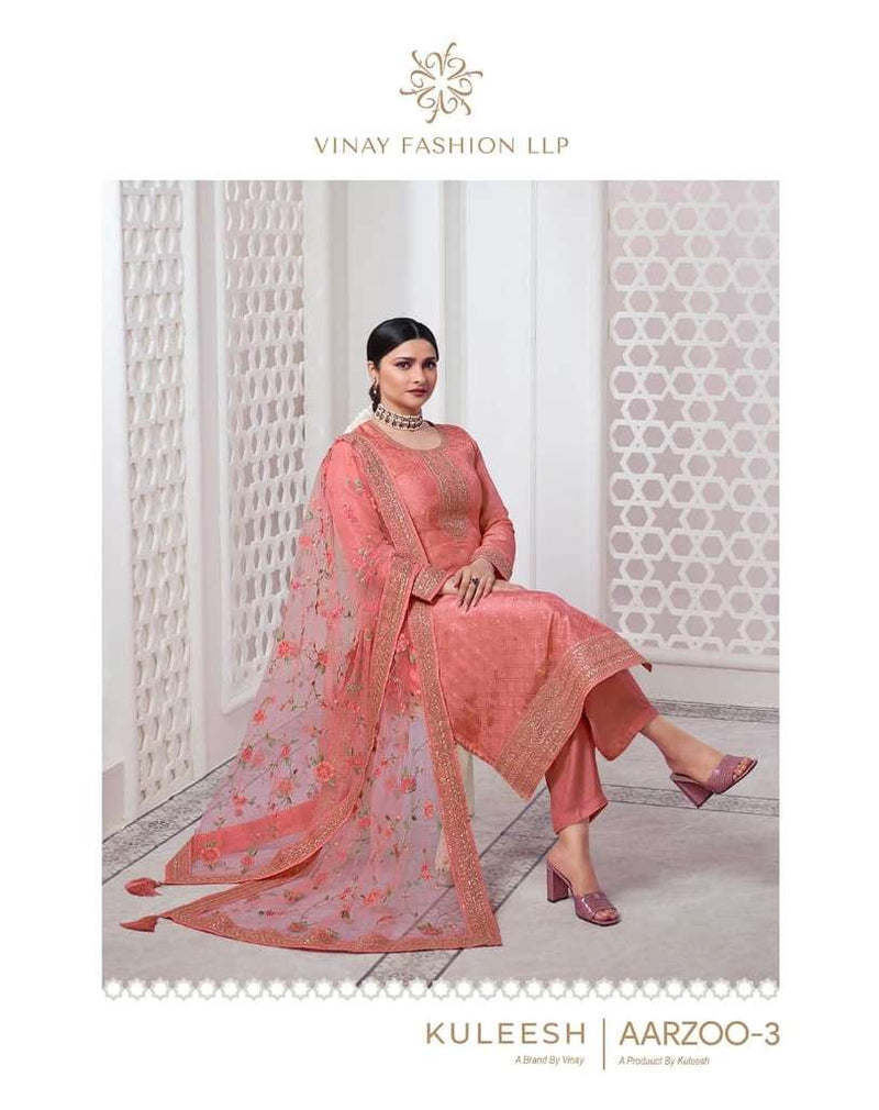 Vinay Fashion Kuleesh Aarzoo Vol 3 Dola Jacquard Designer Suits