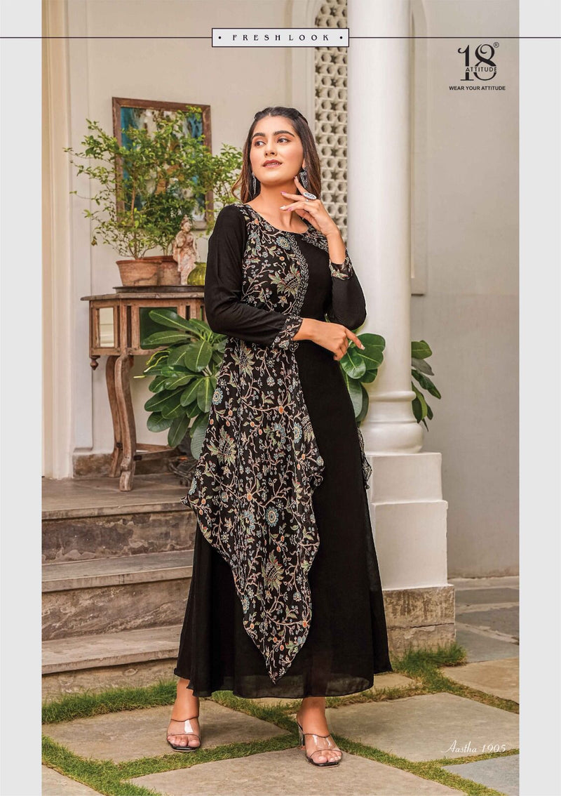 18 Attitude Aastha Vol 19 Viscose Georgette Exclusive Deasigner Party Wear Gowns