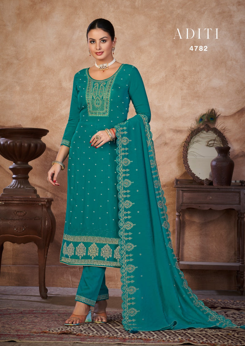 Rangoon Aditi Jacquard With Embroidery Work Exclusive Designer Suit Collection