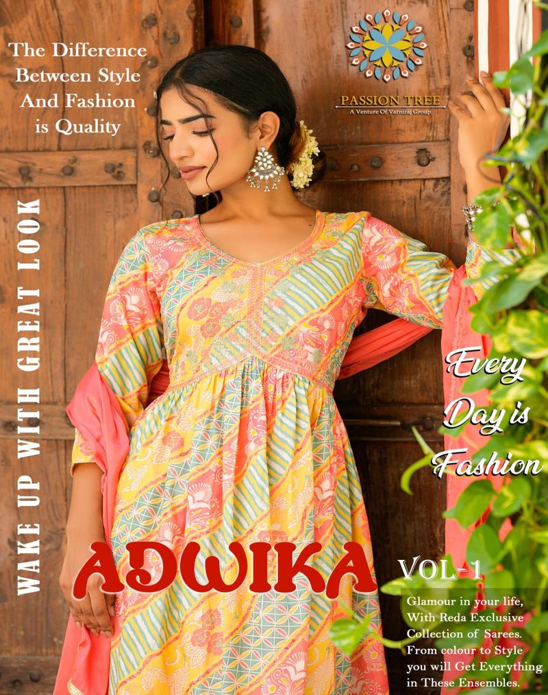 Passion Tree Adwika Vol 1 Muslin Digital Printed Kurti With Pant Collection