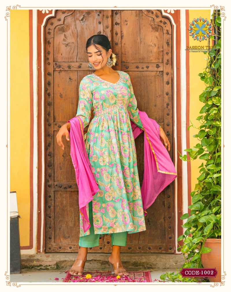 Passion Tree Adwika Vol 1 Muslin Digital Printed Kurti With Pant Collection