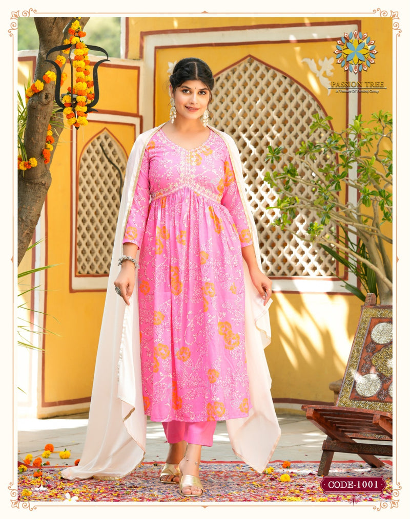 Passion Tree Adwika Vol 1 Muslin Digital Printed Kurti With Pant Collection