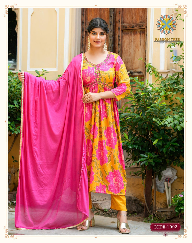 Passion Tree Adwika Vol 1 Muslin Digital Printed Kurti With Pant Collection