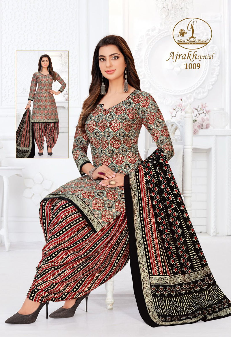 Miss World Choice Ajrakh Special Vol 1 Cotton Printed Patiyala Suit Collection