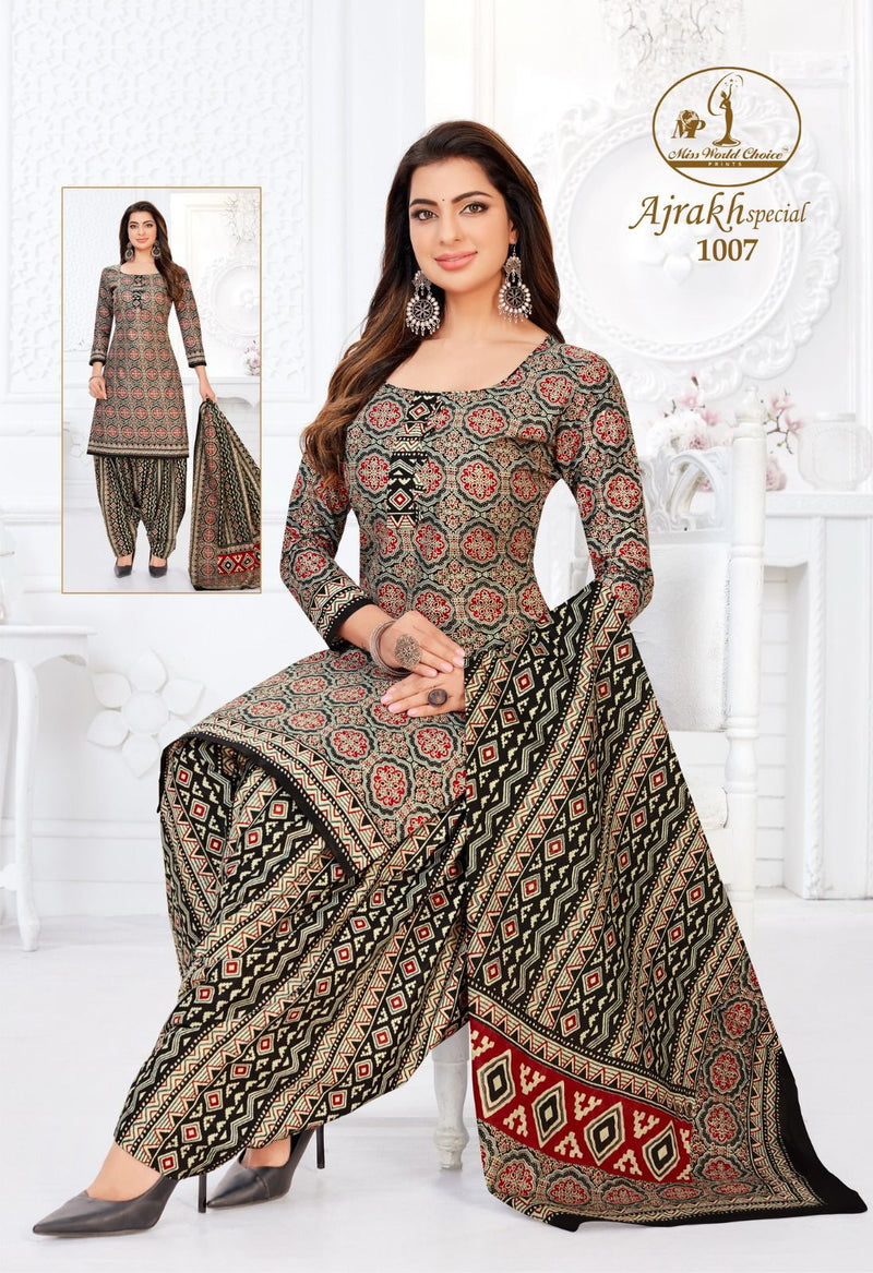 Miss World Choice Ajrakh Special Vol 1 Cotton Printed Patiyala Suit Collection