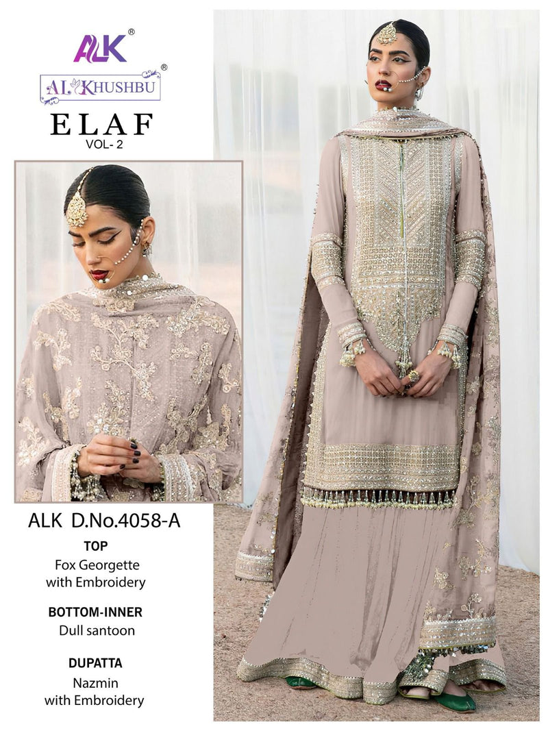 Al Khushbu Elaf Vol 2 Georgette With Heavy Embroidery Work Pakistani Suits Collection