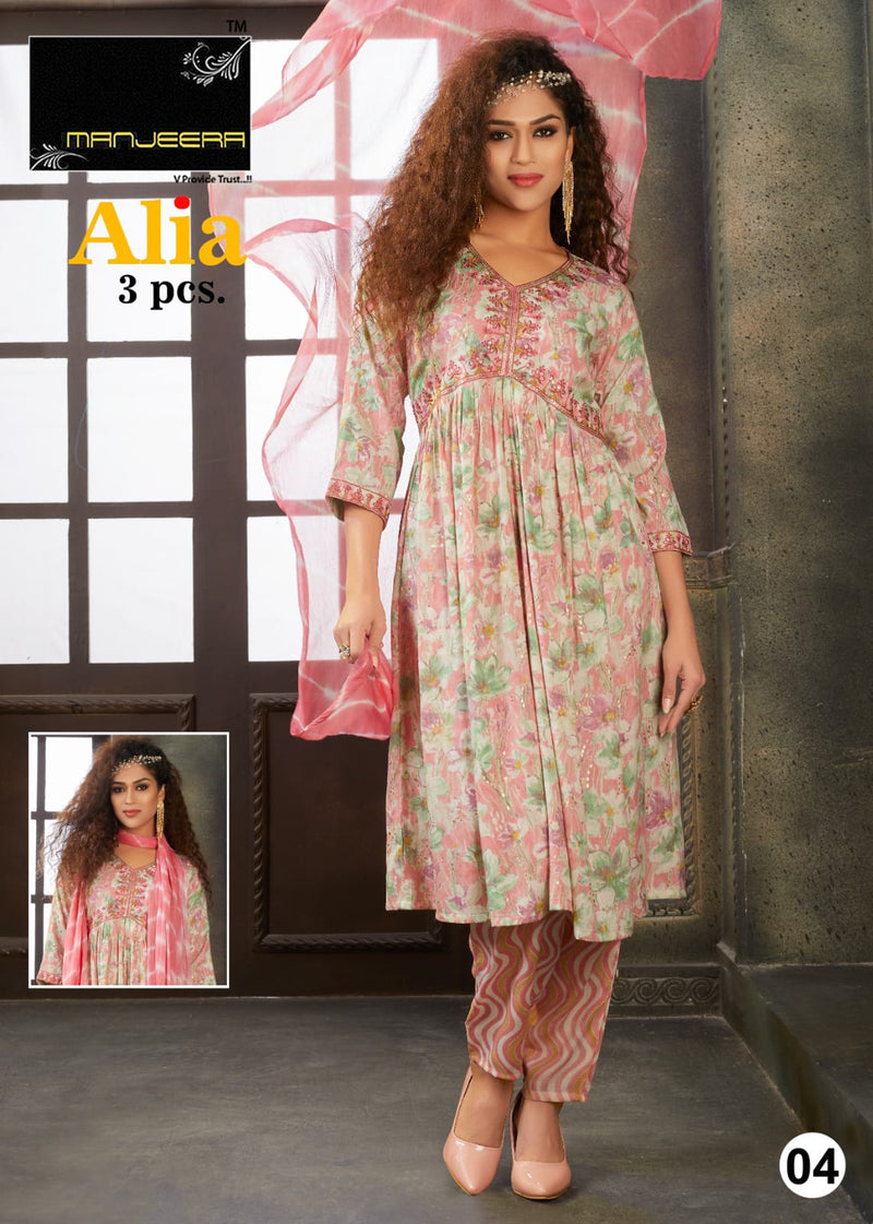 Manjeera Fashion Alia Capsul Print Alia Cut Style Kurti Combo Set