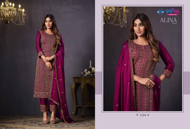Vipul Alina Vol 4 Georgette With Heavy Embroidery Designer Suits