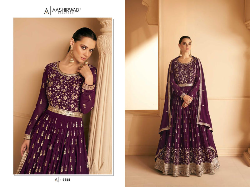 Aashirwad Creation Almora Real Georgette With Heavy Embroidery Designer Ready Made Suits