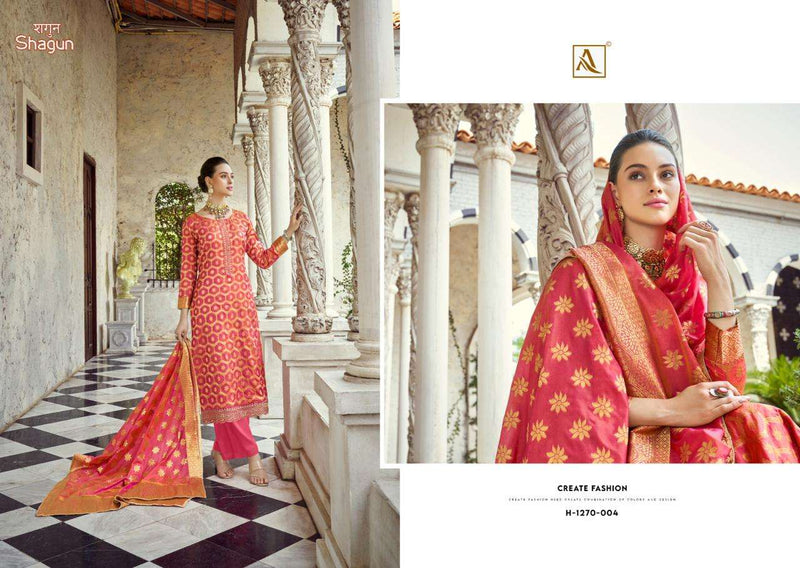 Alok Suits Shagun Jacquard Banarasi Style Designer Salwar Suit Collection