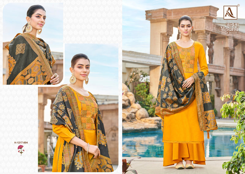 Alok Suits Alpana Vol 3 Jam Cotton With Designer Embroidery Work Suits