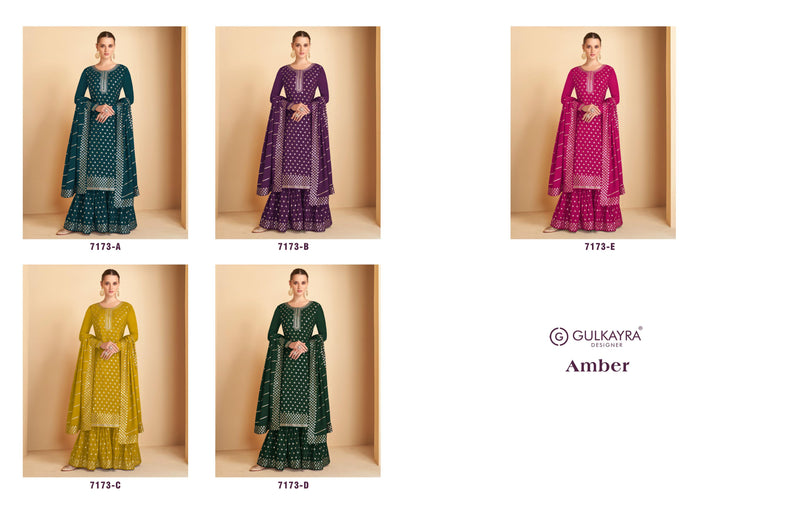 Gulkayra Designer Amber Chinon Heavy Embroidery Designer Salwar Suits