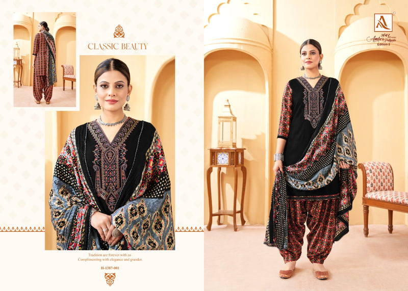 Alok Suit Amber Patiyala Edition Vol 3 Pure Viscose Thread Emnbroidery Diamond Work Salwar Suit