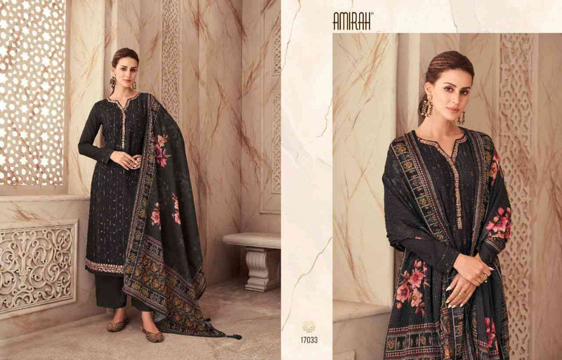 Amirah Libas Chinon Silk Heavy Embrodery Designer Suits