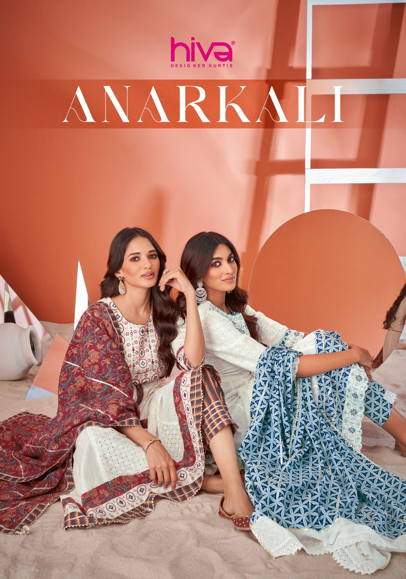 Hiva Designer Anarkali Cotton Heavy Shifli Designer Made Suits