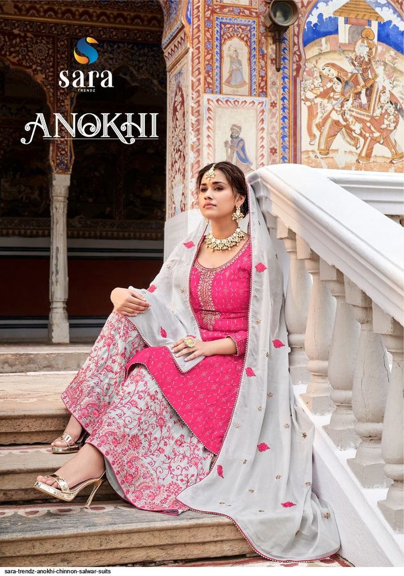 Sara Trendz Anokhi Chinon With Heavy Embroidery Designer Salwar Suits