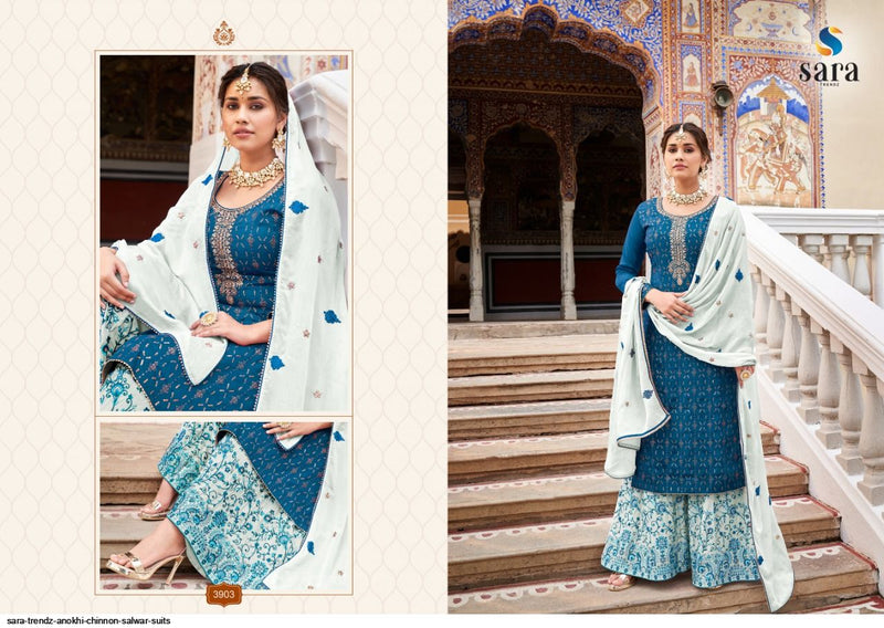 Sara Trendz Anokhi Chinon With Heavy Embroidery Designer Salwar Suits
